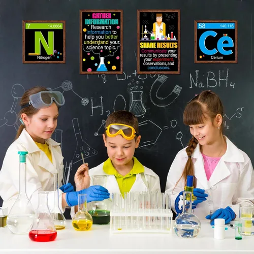 Miniatura 3 de Zonon 27 Pieces Science Bulletin Board Set Laminated Scientist Posters Classroom Decoration Banner Wall Decoration for Teachers Science Lab Cutouts