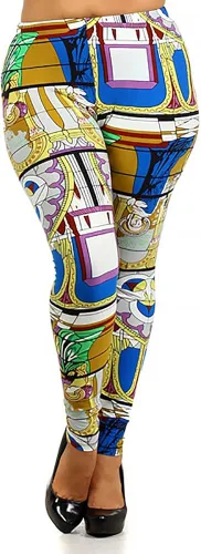 Miniatura 2 de World of Leggings Originals - Leggings tribales con estampado floral suave y suave talla grande