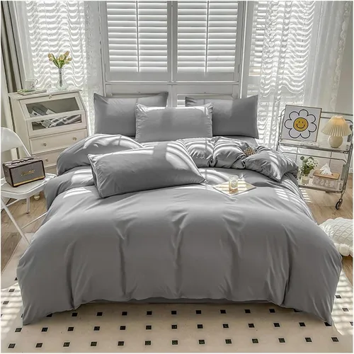 Miniatura 10 de Cama, Queen/L Negro Color Sólido Algodón Funda Nórdica Funda Nórdica