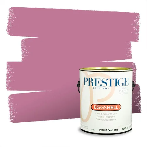 Miniatura 383 de Prestige Paints Pintura exterior e imprimación en uno, 1 galón, plano, coincidencia comparable de Valspar* Amber Rose*