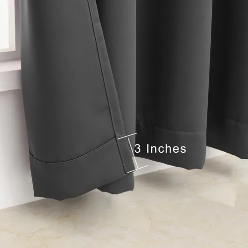 Miniatura 4 de Pickluc - Paneles de cortina opacas grises con ojales, cortinas bloqueadoras de luz para sala de estar, aisladas térmicamente, reducción de ruido