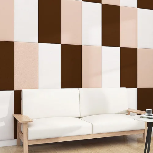 Miniatura 3 de 12 calcomanías de pared de felpa, cabeceras tapizadas para despegar y pegar, 23.6 x 11.8 pulgadas, acolchado de pared anticolisión, panel de pared