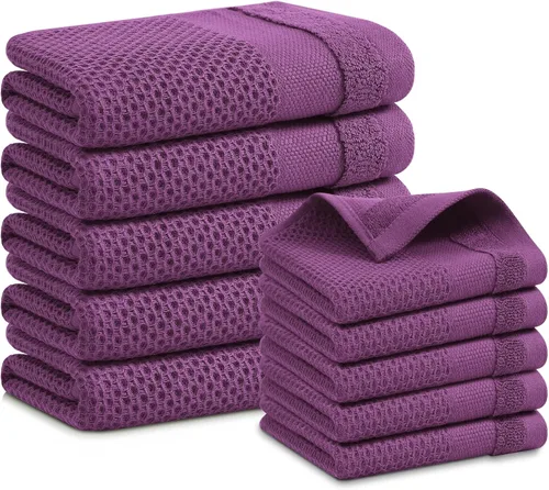 Miniatura 37 de Homaxy Paños de cocina 100% algodón, paquete de 8 – 12 x 12 pulgadas, tejido de gofre, muy suaves y absorbentes, paños de cocina de secado rápido