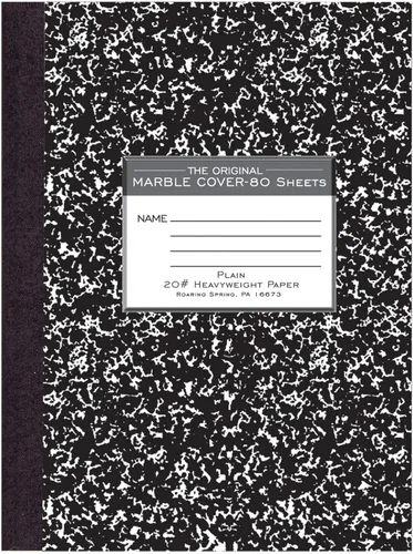 ROARING SPRING Signature Collection - Cuaderno de composición, tapa dura, papel liso sin rayas 20# de alta calidad, 80 hojas/160 páginas, 10.25 x