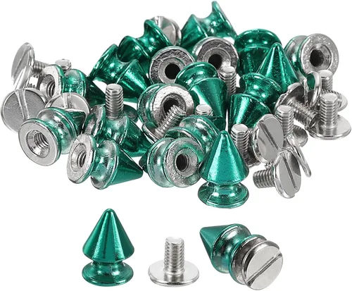 Miniatura 11 de uxcell 50 juegos de remaches de espiga cono, 0.315 x 0.472 in con rosca trasera para árbol y picos para manualidades de cuero, ropa, zapatos, Fósforo
