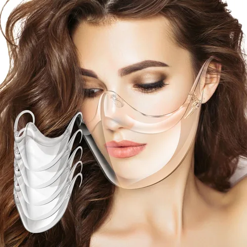 Miniatura 8 de 2 protectores faciales transparentes, máscara facial ligera antivaho transparente, resistente y transpirable, máscara facial protectora reutilizable