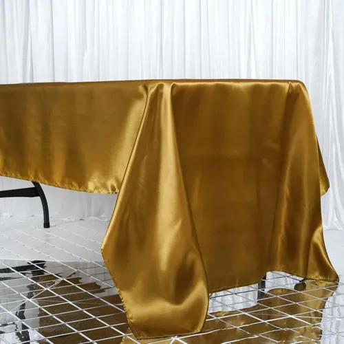 Miniatura 88 de Efavormart - Mantel rectangular de satén, 90 x 132 pulgadas, suave, oblongo, lavable, mantel decorativo de tela sedosa para bodas, fiestas, Plata