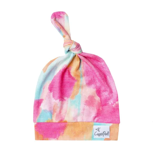 Miniatura 10 de Copper Pearl Gorro de bebé con nudo superior elástico suave Alta