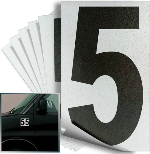 Miniatura 45 de iSYFIX Calcomanías de vinilo negro número 0 (Zero) – Paquete de 6 calcomanías de 1.5 pulgadas – Calcomanías de alta calidad, fondo reflectante