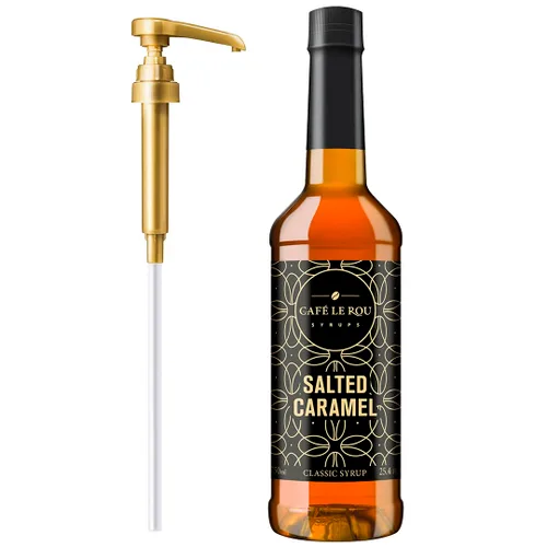 Miniatura 16 de Café Le Rou Jarabe de café variado, paquete de 5, 25.4 onzas, vainilla, vainilla francesa, caramelo, caramelo salado, jarabe saborizante de café