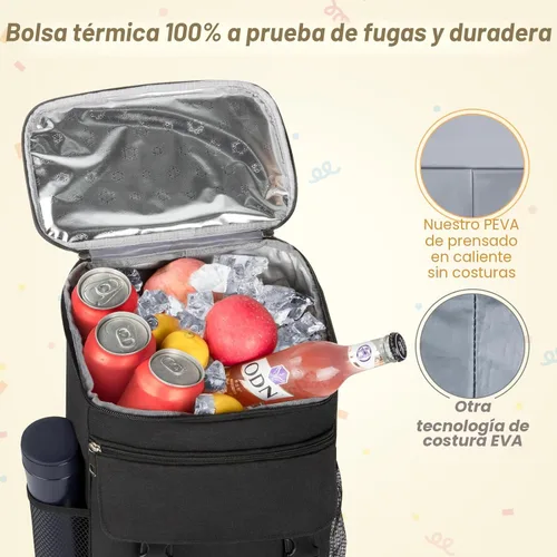Miniatura 3 de Mochila enfriadora, 30 latas, mochila de almuerzo aislada para hombres y mujeres, bolsa térmica portátil a prueba de fugas para el trabajo, oficina