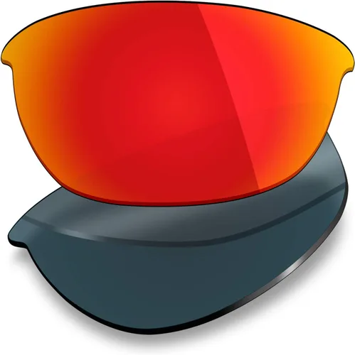 Miniatura 6 de Mryok 6 pares de lentes de repuesto polarizadas para gafas de sol Oakley Half Jacket 2.0 – negro sigiloso, rojo fuego, azul hielo, titanio plateado