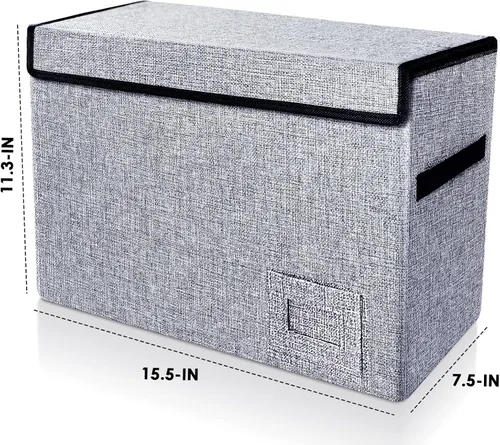Miniatura 5 de Leffis Caja de Almacenamiento de Cómics, Caja 39,4 cm X 19,1 cm X 28,7 cm, Caja Corta de Cómics Plegable con Tapas Soporta 150 Cómics Contenedor