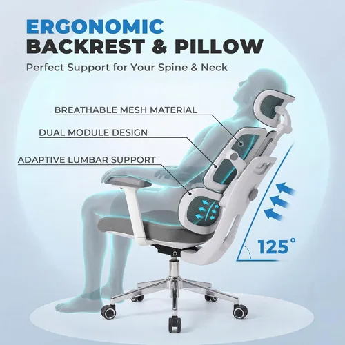 Miniatura 4 de Silla de Oficina Ergonómica 500 LBS Silla de Oficina de Malla para el Hogar Cómodas Sillas de Escritorio para Juegos Sillas de Computadora