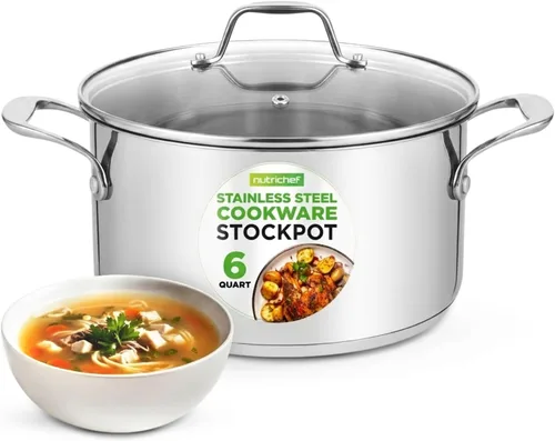 Miniatura 9 de NutriChef Cacerola de acero inoxidable de 2 cuartos – 18/8 de grado alimenticio resistente, olla para salsa, olla de cocción, olla a fuego lento