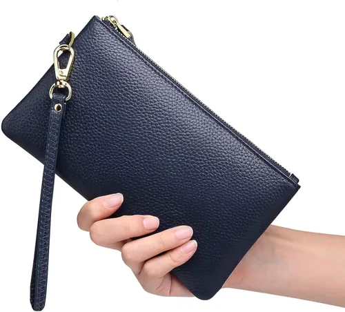 Miniatura 2 de Tapp Collections Cartera de cuero delgada con bloqueo RFID para mujer