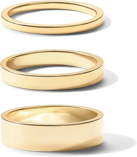 Miniatura 3 de PAVOI 18K Gold Plated 3 Rings Set Gold Stacking Rings for Women Stacking Ring Set