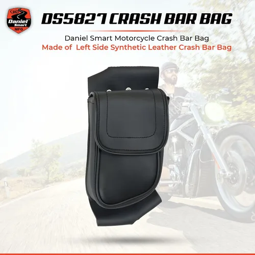 Miniatura 2 de Daniel Smart - Bolsa de cuero para motocicleta, bolsa de protección para el lado izquierdo, bolsa de almacenamiento con cierre a presión