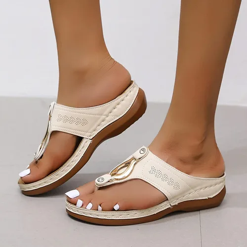 Miniatura 3 de Sandalias cómodas para mujer, sandalias ortopédicas para mujer, pantuflas para caminar con soporte de arco ortopédico sandalias de cuña hueca