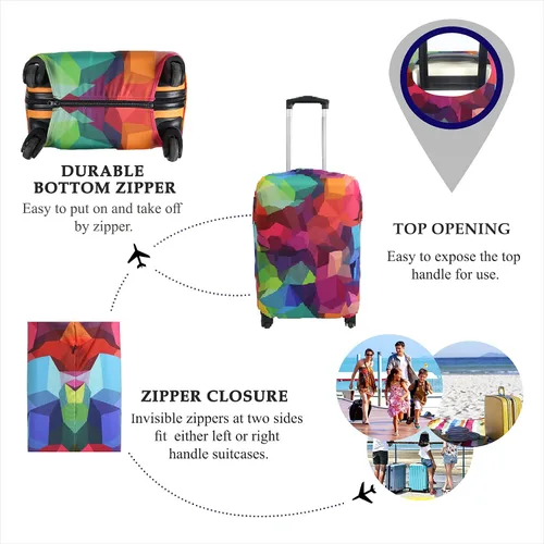 Miniatura 3 de Explore Land Funda para Equipaje de Viaje Protector de Maleta Aprobado por Aerolíneas se Ajusta a Maletas de 18-32 Pulgadas, Geometry, M
