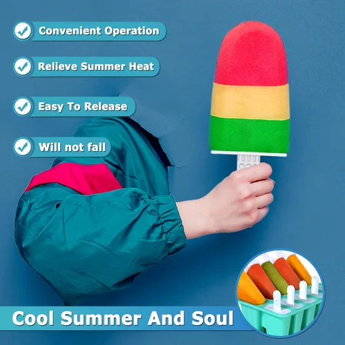 Miniatura 4 de Moldes de paletas de silicona de 12 cavidades, molde de paleta de hielo DIY para niños, adolescentes y adultos, moldes de helado libres de BPA