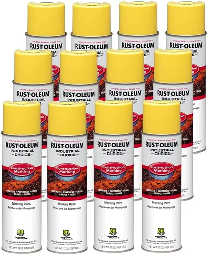 Miniatura 14 de Rust-Oleum 264697-12PK Industrial Choice M1400 System Pintura en aerosol de marcado de construcción a base de agua, 17 onzas, naranja fluorescente