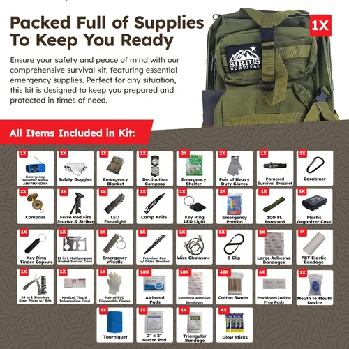 Miniatura 2 de Mochila Bug Out Bag Kit ideal para la familia, mochila de supervivencia para terremotos, huracanes, inundaciones, tornados, incendios y otros
