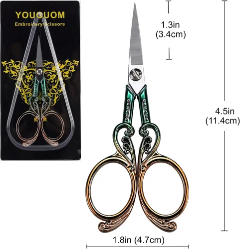 Miniatura 7 de YOUGUOM Tijeras de bordado, pequeñas tijeras de precisión afiladas para coser artesanías, herramientas de manualidades, costura, hilo de hilo