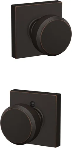 Miniatura 36 de SCHLAGE F51A BWE 622 - Pomo de puerta Bowery, cerradura de entrada con llave, color negro mate Mate negro