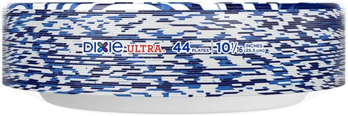 Miniatura 8 de Dixie Platos de papel ultragrandes, 10 pulgadas, 44 unidades, 3 veces más fuertes, resistentes, aptos para microondas, a prueba de remojo