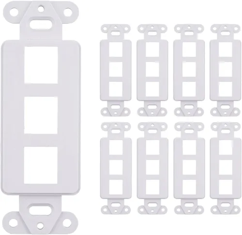 Miniatura 4 de Paquete de 10 cubiertas de placa de pared de una sola banda, marco rectangular de una sola banda para interruptores, tomas de corriente