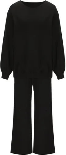 Miniatura 3 de Conjunto de 2 piezas para mujer 2023 para otoño e invierno, manga larga, cuello redondo, sudadera y pantalones largos, cómodo conjunto de terciopelo