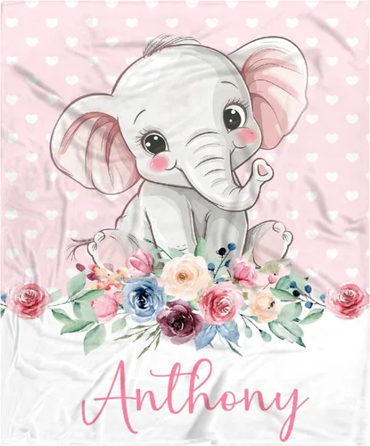Miniatura 68 de Manta de bebé personalizada para niñas y niños pequeños, recién nacidos, regalos personalizados de vaca floral con nombre y texto, 40 x 30 pulgadas