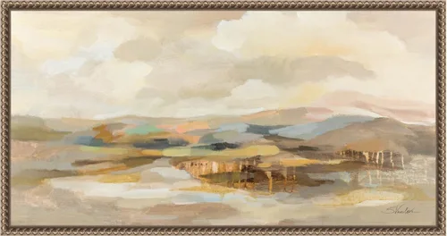 Amanti Art Silvia Vassileva - Lienzo enmarcado para pared, 14 x 27 pulgadas, sutil vista de la ladera por Silvia Vassileva, lienzo enmarcado para