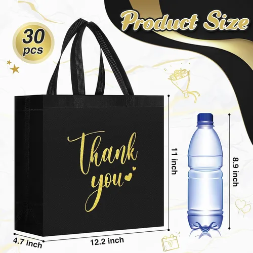 Miniatura 2 de Sweetude 30 Piezas Bolsas de Regalo de Agradecimiento con Asas a Granel Bolsa de Dulces Reutilizable No Tejida Plegable Bolso de Mano para Regalos