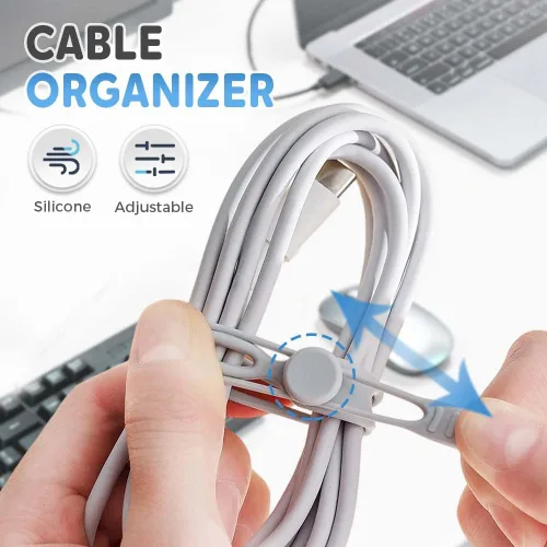 Miniatura 2 de Organizador de cables, bridas de silicona actualizadas 2026, organizador de auriculares, organizador de cables reutilizable, organizador de cables