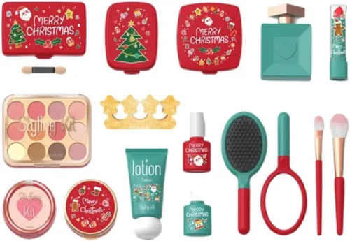 Serena&Jewel Maquillaje de simulación para niños pequeños, juego de maquillaje de juguete para niños de 3 a 5 años, kit de maquillaje para niños,