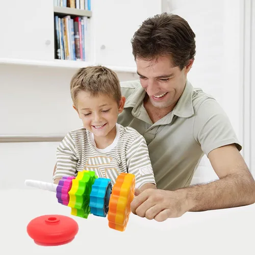 Miniatura 5 de LUCKFUTURE Juguetes giratorios apilables, juguetes educativos para niños pequeños, anillos apilables juguetes para bebés, juguetes Montessori