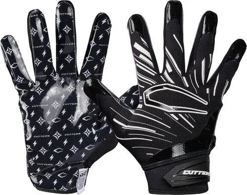 Miniatura 15 de Guantes de fútbol Cutters - Guantes de receptor de fútbol para el día del partido con agarre de silicona de alta adherencia, soporte y protección