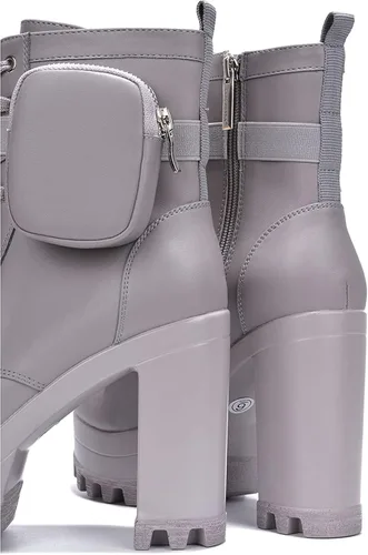 Miniatura 4 de Cape Robbin Monik - Botines Chelsea de plataforma con tacones gruesos para mujer, botines con bolsillo para mujer