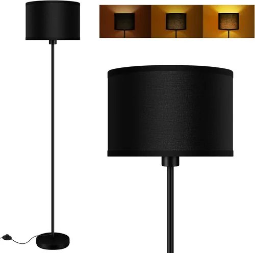 Miniatura 14 de Lámpara de pie negra, lámpara de pie LED de 58 pulgadas de alto, lámparas de sala de estar simples con pantalla, interruptor de pedal de pie