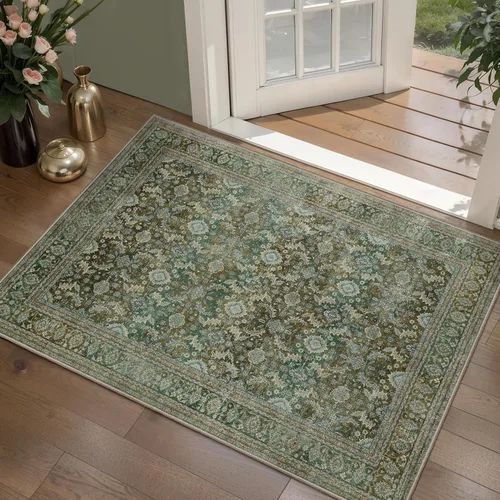 Miniatura 113 de Tangsoo Alfombra lavable para pasillo, antideslizante, 2 x 6 pies, estilo bohemio, floral, vintage, para entrada, suelo suave, para cocina, baño