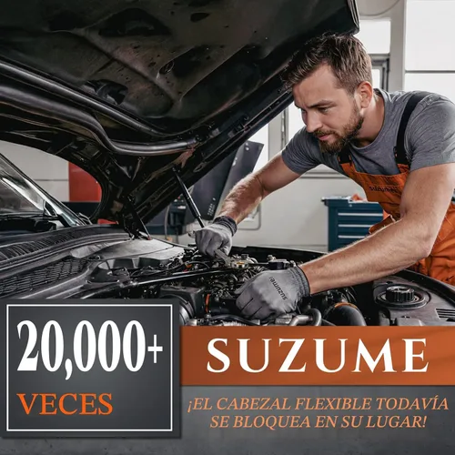 Miniatura 2 de SUZUME Juego de llaves de trinquete métricas y SAE de cabeza flexible de 24 piezas, 72 dientes Cr-V, juego de llaves de trinquete de acero Cr-V