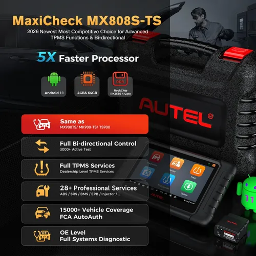 Miniatura 3 de Autel Escáner MaxiCheck MX808S-TS: 2026 Igual que MaxiCOM MK900TS MX900-TS TS900, US Ver. de MK808S-TS hasta MK808S, herramienta de programación