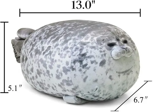 Miniatura 2 de Almohada de foca, almohada Kawaii de felpa de sello gordito de algodón de peluche, juguete de animales, bonita almohada de océano