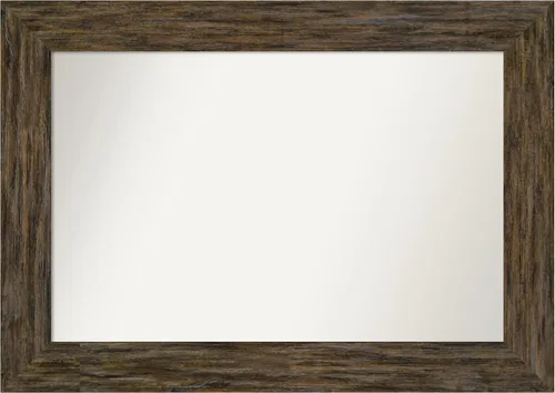 Miniatura 22 de Amanti Art Espejo personalizado, espejo de baño marrón Fencepost, espejo de pared o espejo de tocador de baño sobre el fregadero (27 x 27 pulgadas)