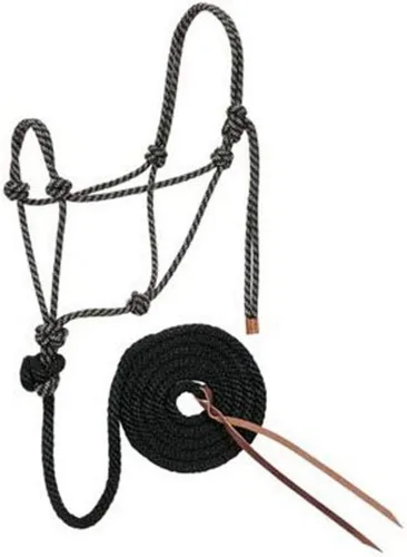 Miniatura 3 de Weaver Leather Cuerda trenzada de diamante halter y plomo Rosa brillante/Oro/Turquesa