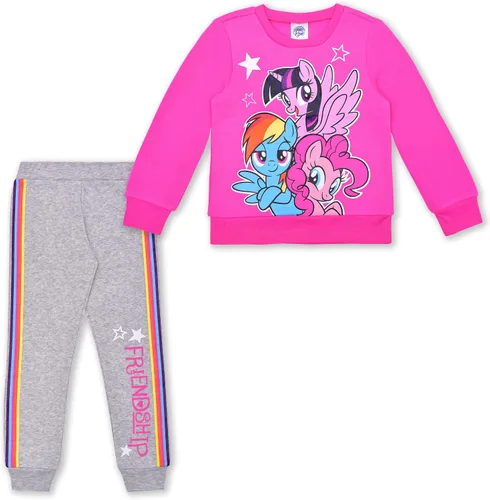 My Little Pony Girls Sweatshirt and Jogger Set for Little and Big Kids - PinkGrey