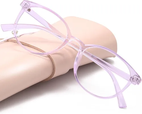 Miniatura 16 de Miyya - Lentes con bloqueo de luz azul para mujeres, lentes modernos redondos transparentes anti luz azul, antifatiga ocular y antirreflejante UV