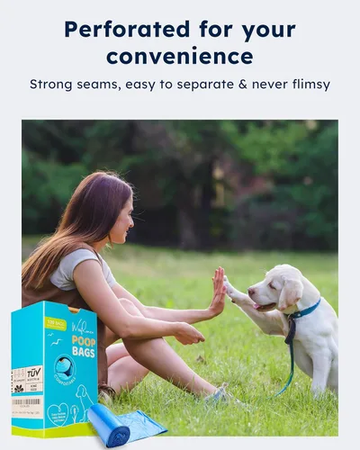 Miniatura 5 de Wooflinen Home Bolsas compostables para excrementos de perro – Rollos de bolsas para excrementos de perro a prueba de fugas – Grandes 9 x 13